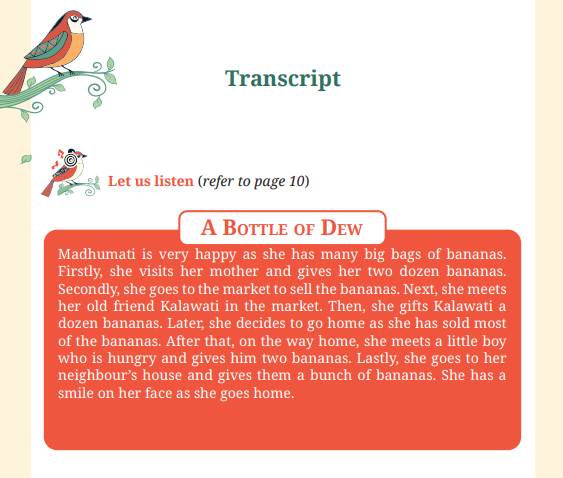 UNIT 1 - Transcript - A Bottle Of Dew - schoolstuffs36garh