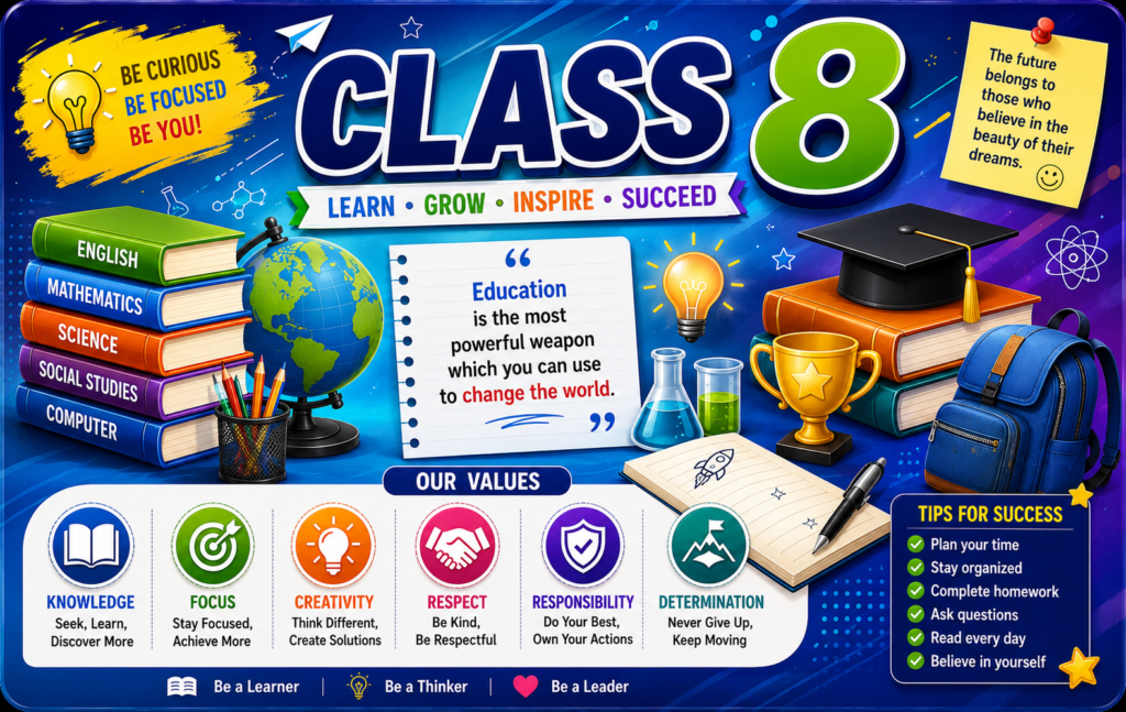CLASS 8 - SCHOOLSTUFFS36GARH